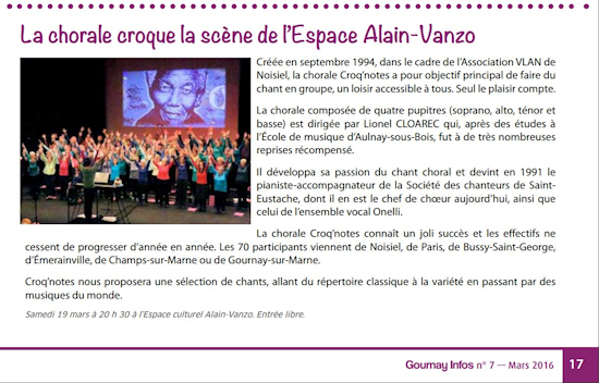 La chorale croque la scène de l'Espace Alain Vanzo